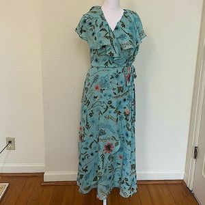 Coldwater Creek Blue Floral Long Dress